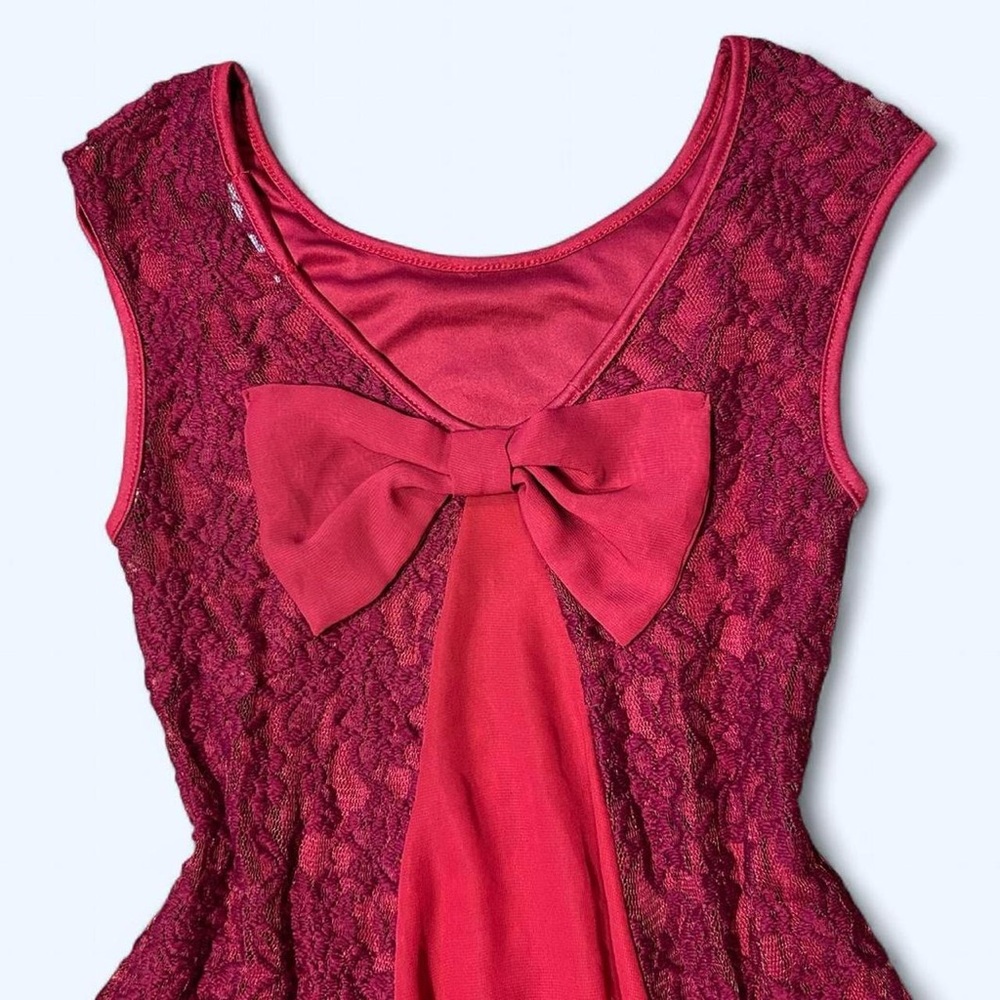 Red Lace Bow Tank Top by Julie’s Closet! - Picture 4 of 6